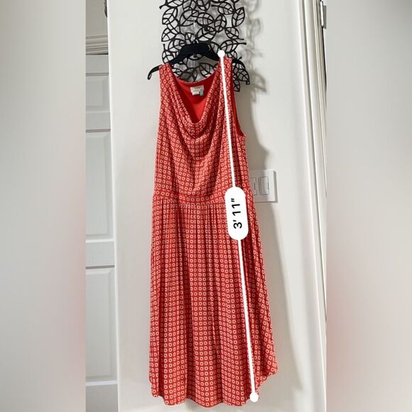 Anthropologie Maeve Brianne Cowl Neck Dress in Tangerine 1X NWOT - Picture 5 of 15